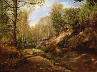 Pijnbomen en Berkenbomen of, Het Bos van Fontainebleau, ca. 1855-57 door Henri Joseph Constant Dutilleux